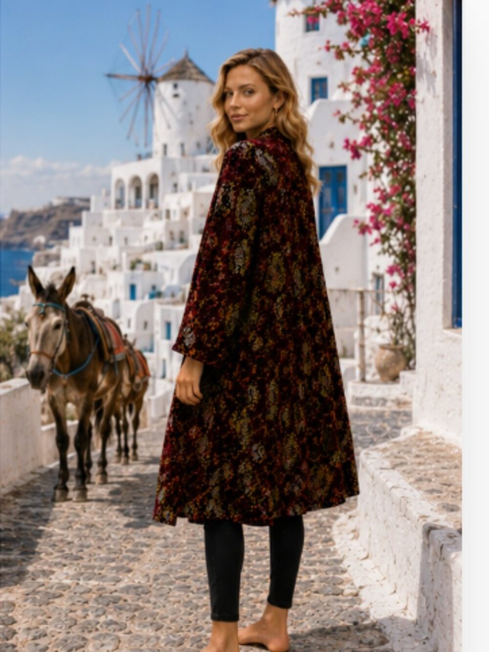 Badgley Mischka American Glamour Paisley Duster Jacket – Size XS – Made in Canad